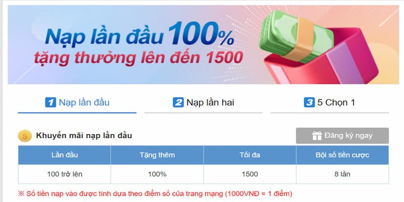 Nạp lần đầu thưởng nhân đôi tại Kubet